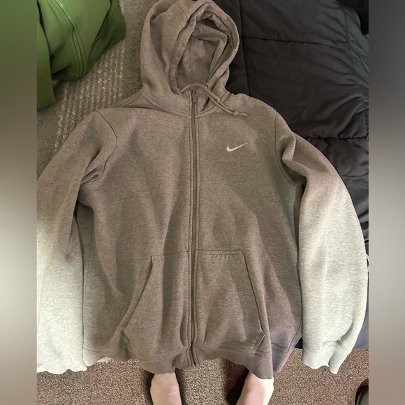 Grey Nike Zip Up Hoodie - Medium - Picture 1 of 3